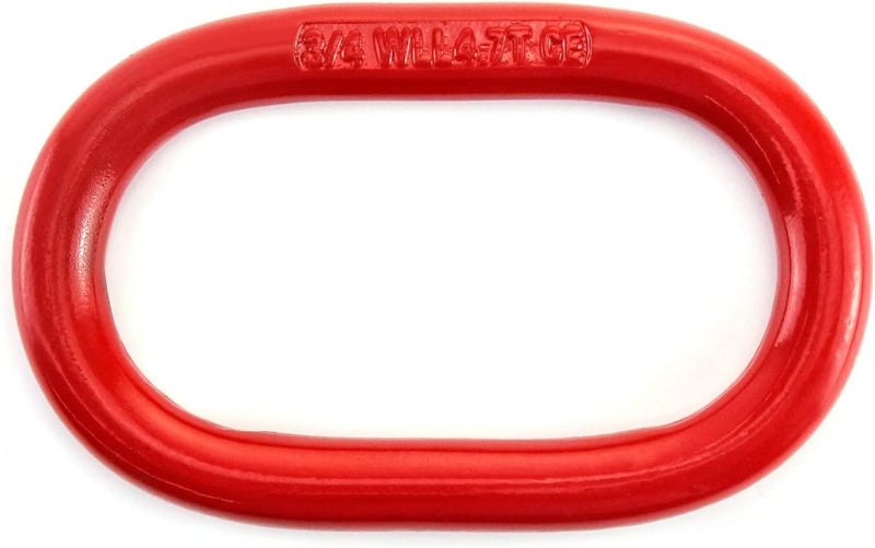 EGV Chain Link, Oblong Master Link, 1 Pack 7/8" Heavy Duty Lifting Ring, 17636 lbs Load Capacity, Heavy Duty Grade 80 Steel, Red (8T) - Image 5